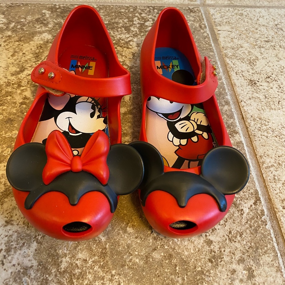 Mini Melissa Disney Minnie and Mickey Flats Size 9